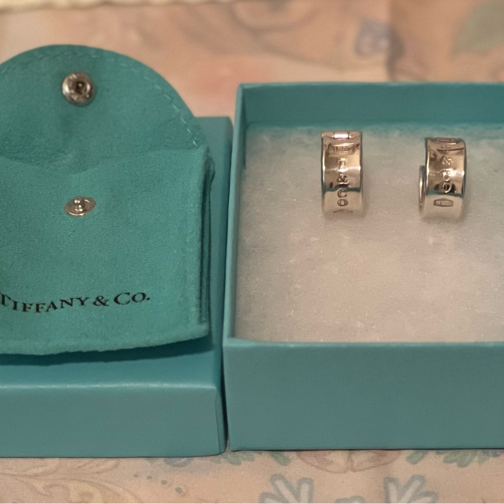 EUC Authentic Tiffany & Co Sterling Silver 1837 Huggie Hoops